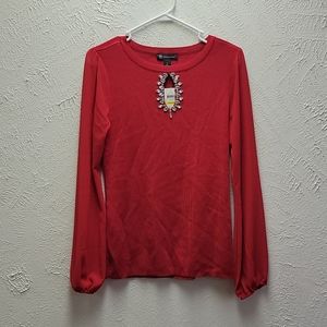 Red beaded blouse